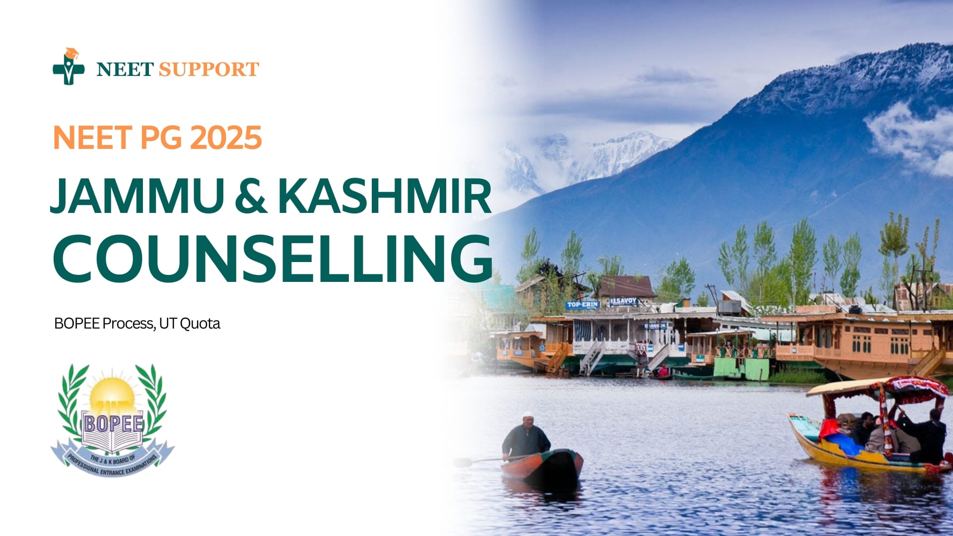 Jammu & Kashmir NEET PG Counselling 2025: BOPEE Process, UT Quota
