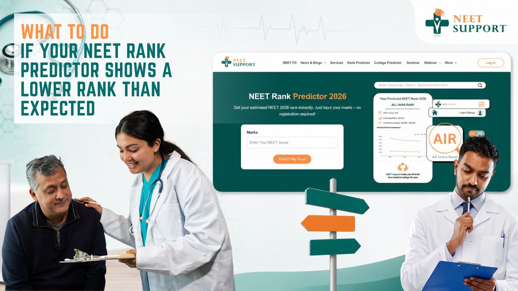 Cover Image for What To Do If Your NEET Rank Predictor Shows A Lower Rank Than Expected