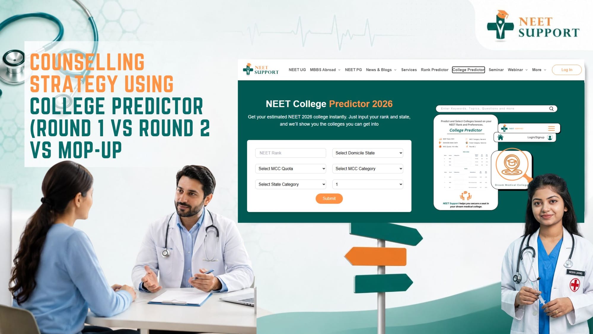 Counselling Strategy Using College Predictor (Round 1 vs. Round 2 vs. Mop-Up)
