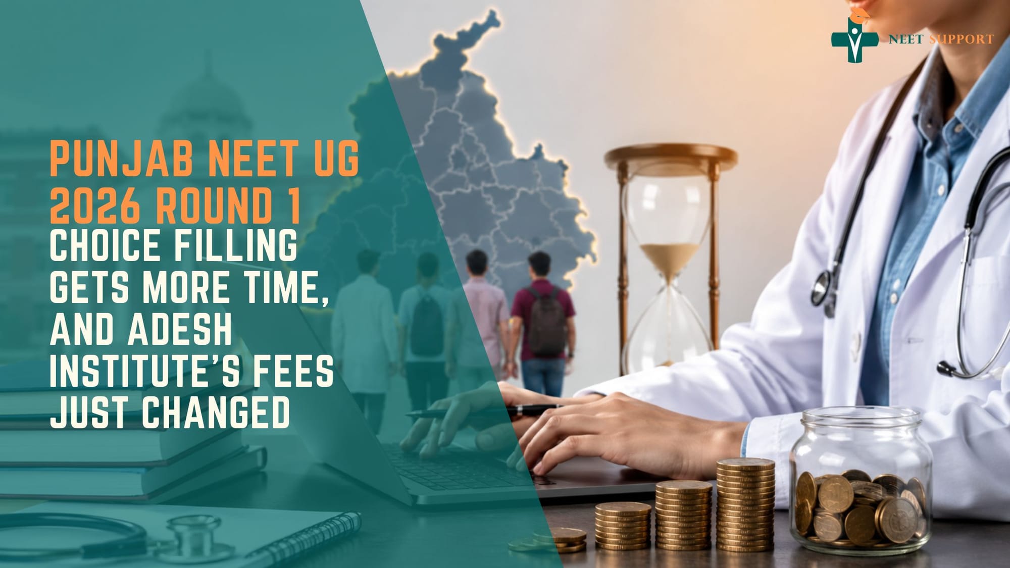 Cover Image for Punjab NEET UG 2026 Round 1: Choice Filling Gets More Time, And Adesh Institute's Fees Just Changed
