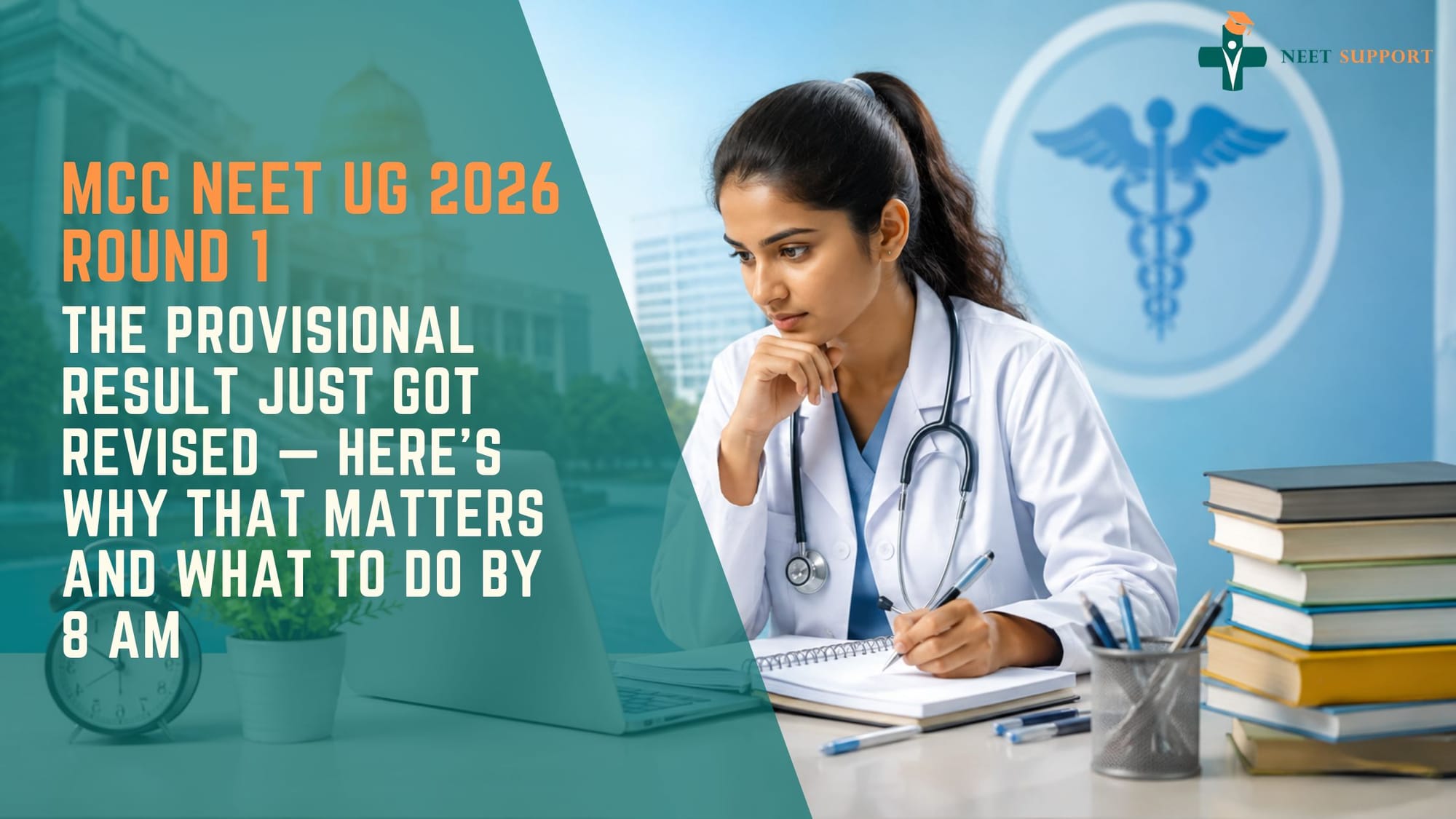 Cover Image for MCC NEET UG 2026 Round 1: The Provisional Result Just Got Revised — Here's Why That Matters And What To Do By 8 AM