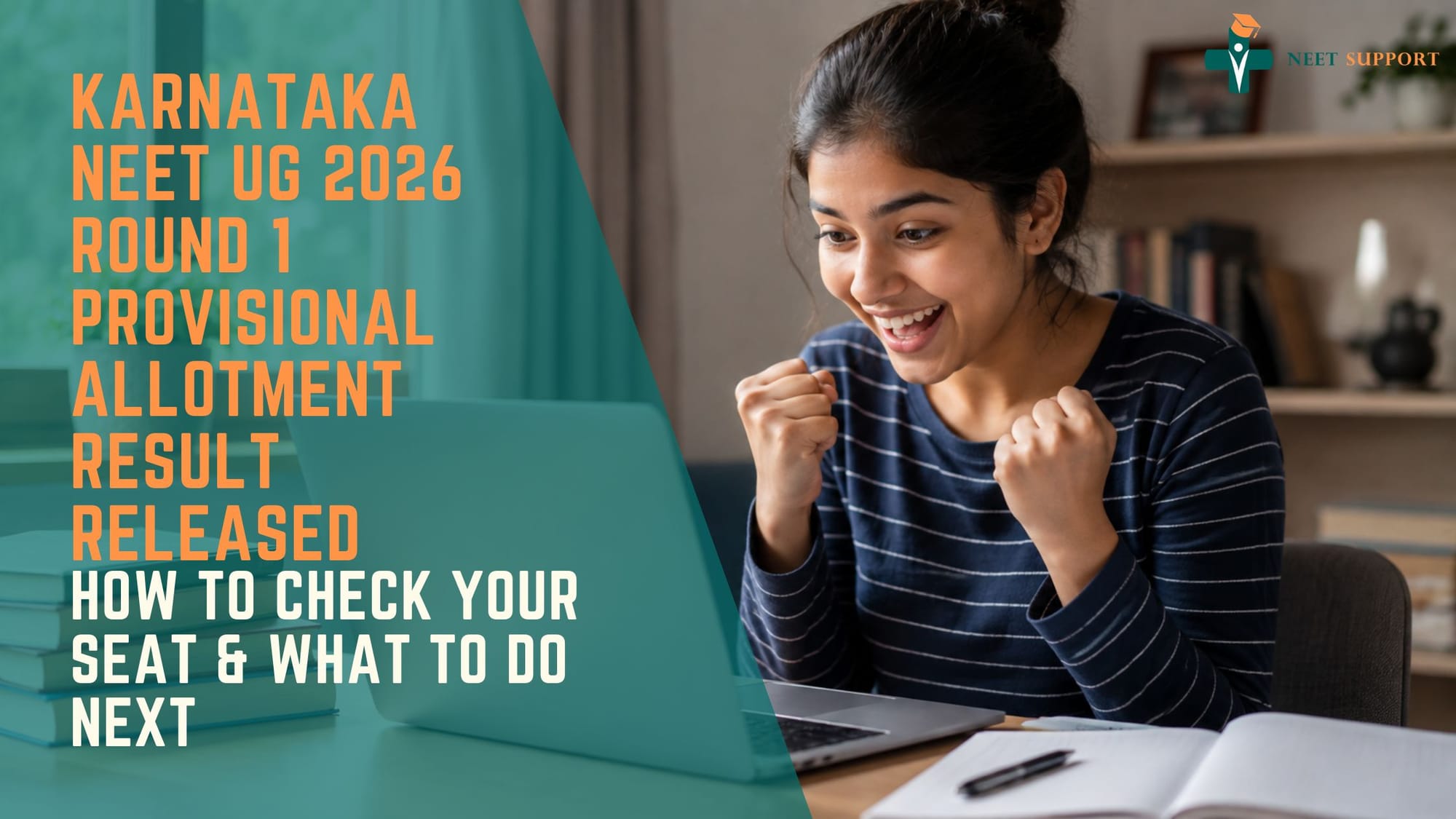 Cover Image for Karnataka NEET UG 2026 Round 1 Provisional Allotment Result Released: How to Check Your Seat & What to Do Next