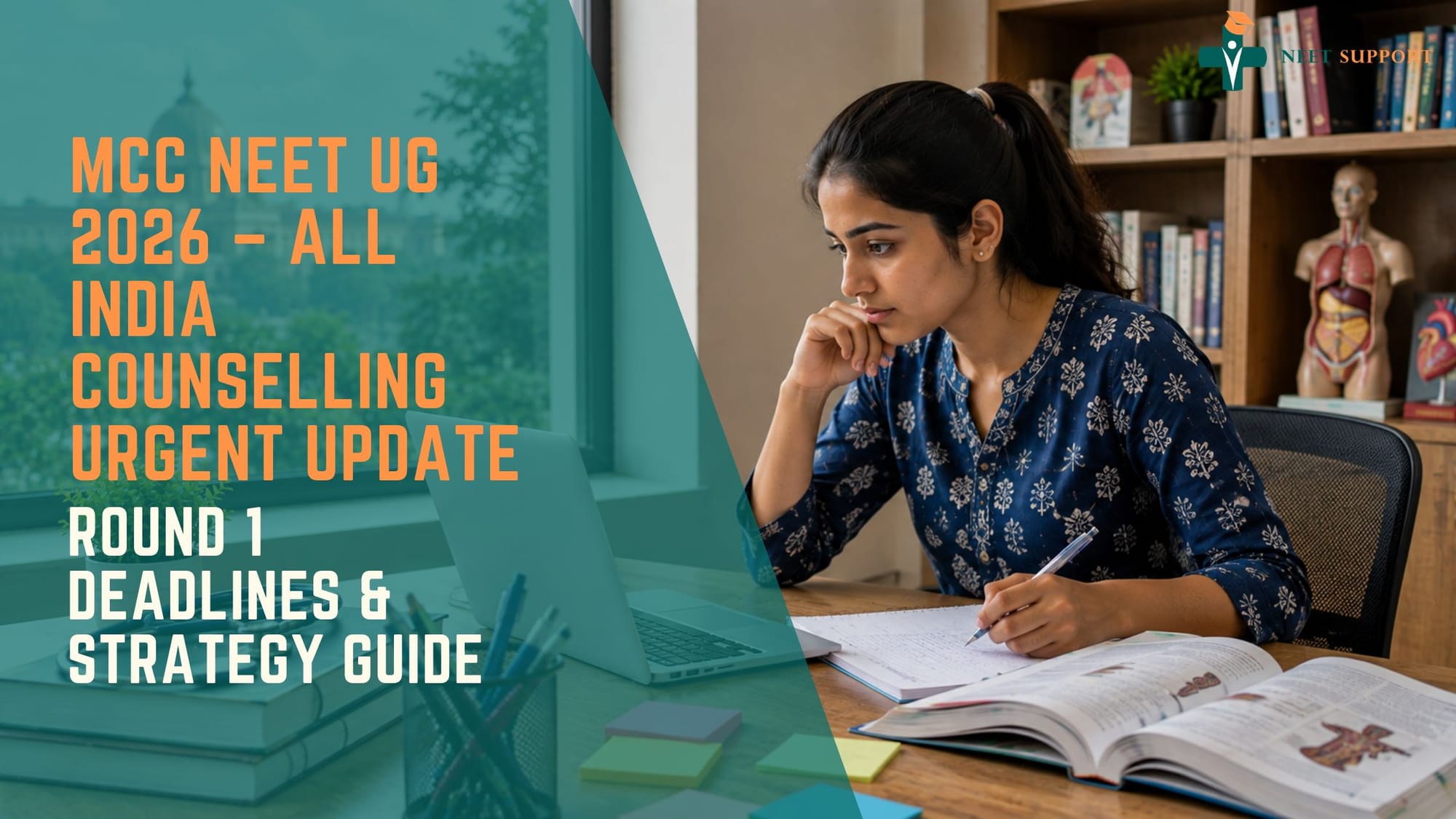 Cover Image for MCC NEET UG 2026 – All India Counselling Urgent Update: Round 1 Deadlines & Strategy Guide