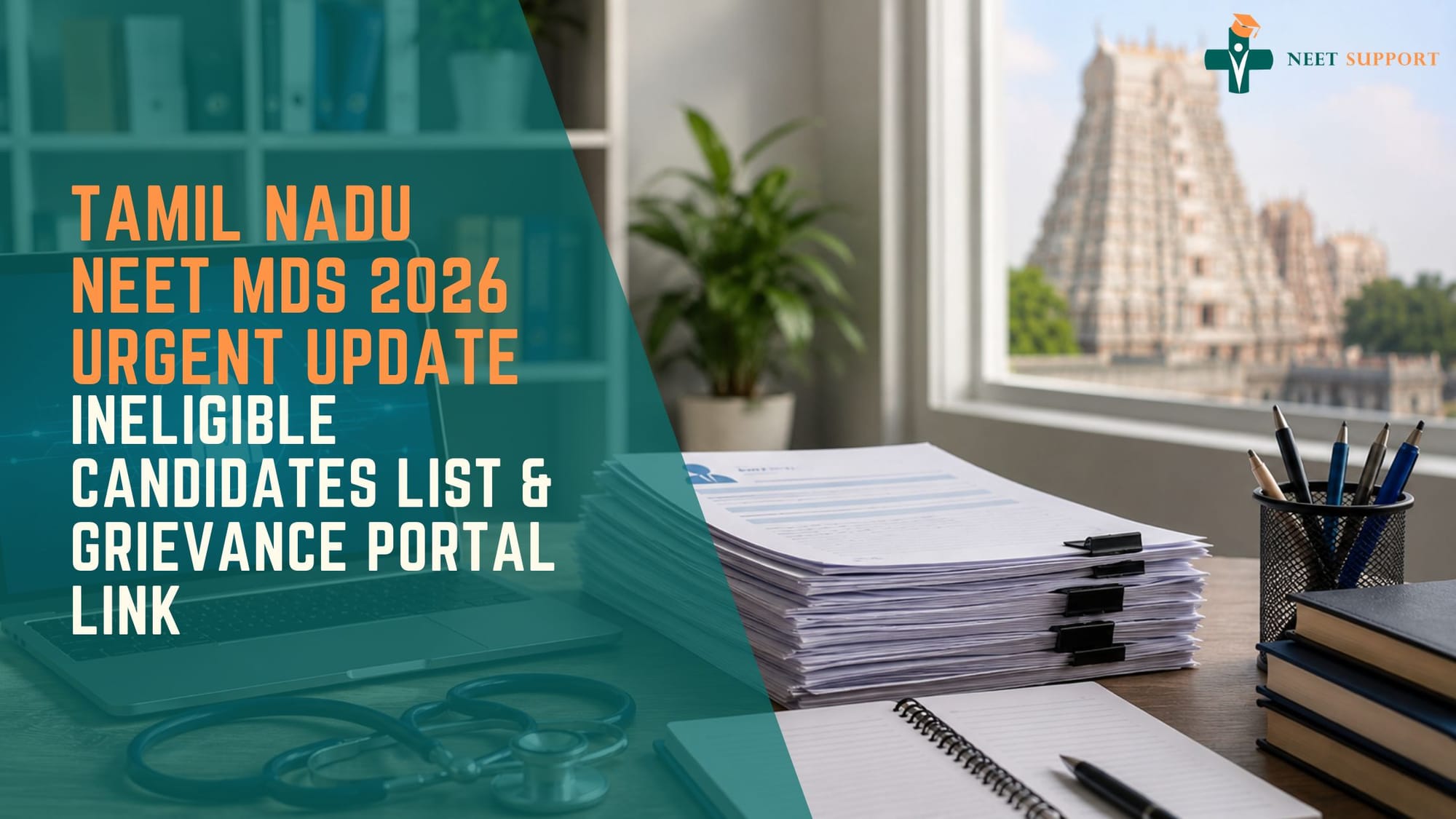 Cover Image for Tamil Nadu NEET MDS 2026 Urgent Update: Ineligible Candidates List & Grievance Portal Link