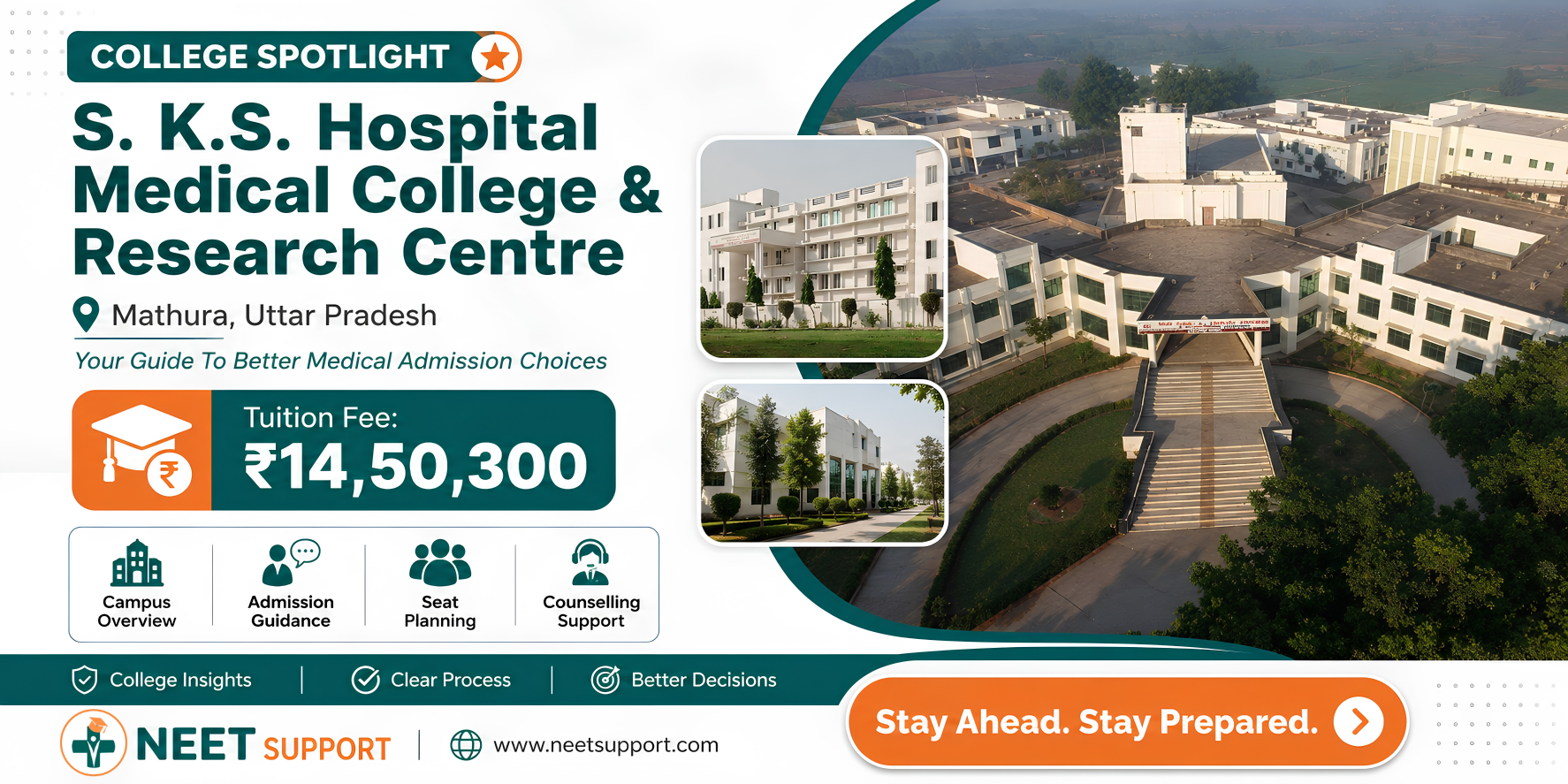 Cover Image for SKS Hospital Medical College & Research Center, Mathura – Complete Admission Guide 2026