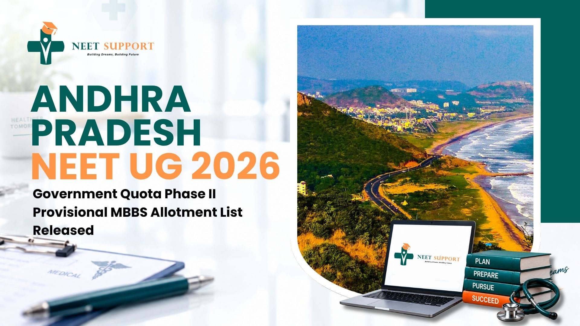 Cover Image for Andhra Pradesh NEET UG 2026 – Government Quota Phase II Provisional MBBS Allotment List Released