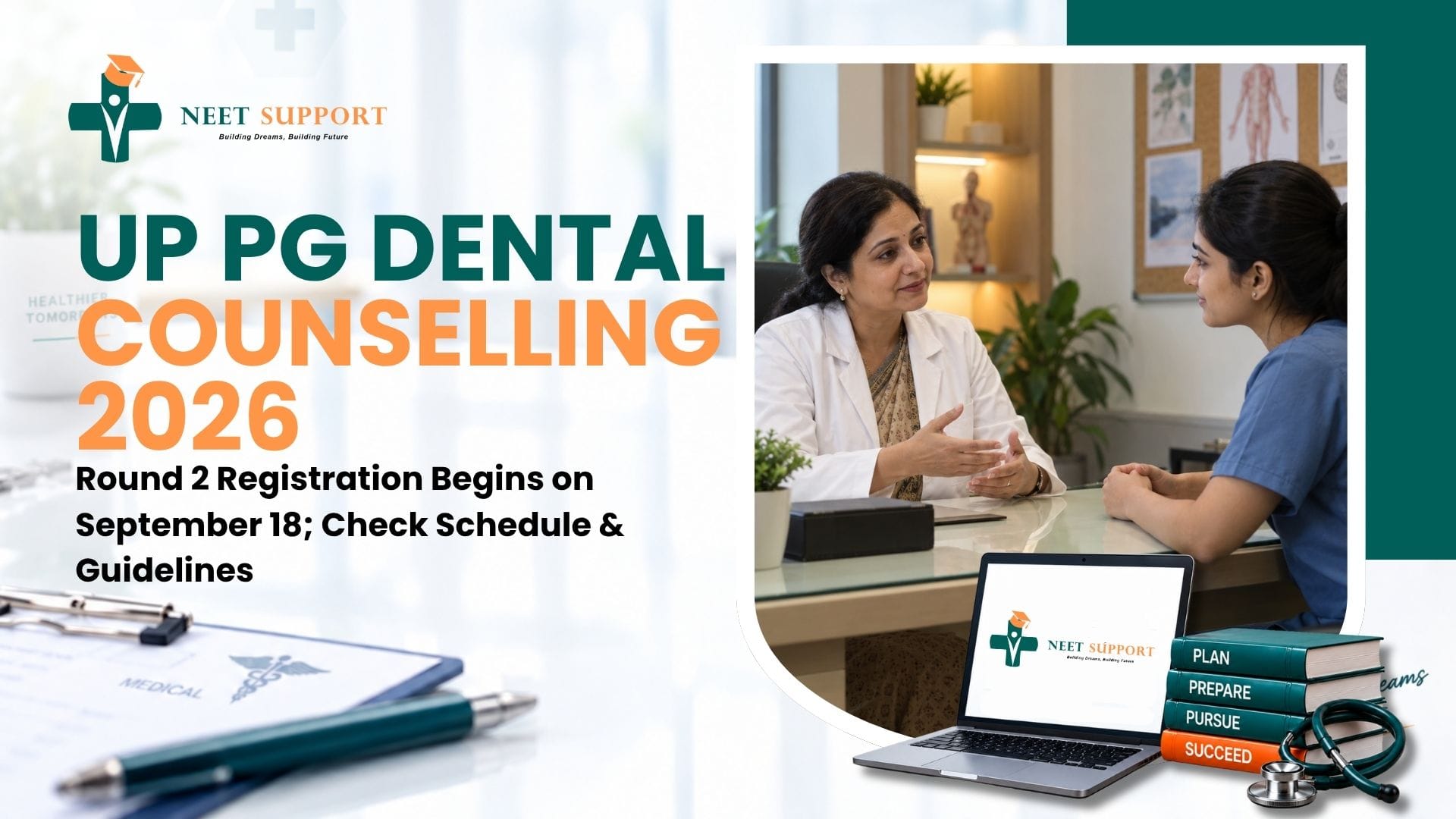 Cover Image for UP PG Dental Counselling 2026 Round 2 Registration Begins on September 18; Check Schedule & Guidelines