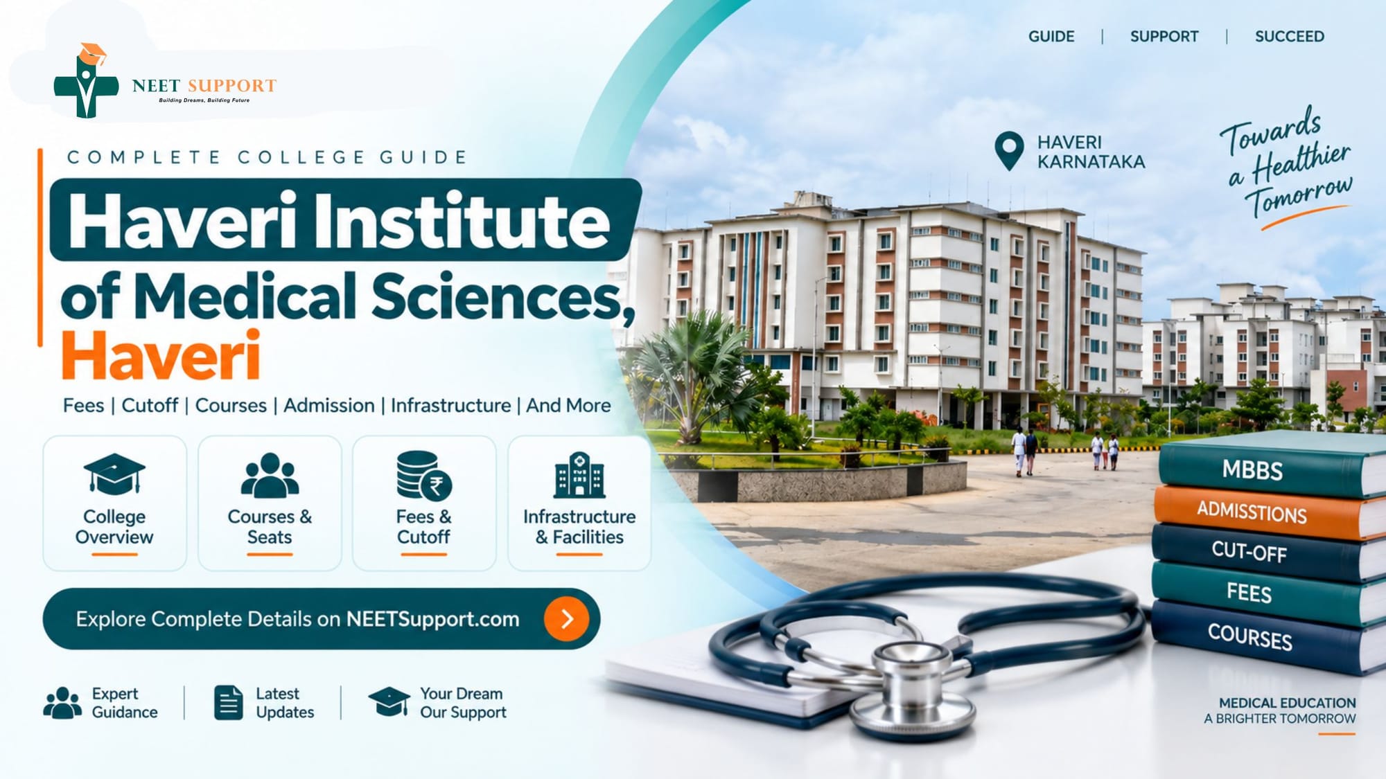 Cover Image for Haveri Institute of Medical Sciences, Haveri – NEET UG 2026 Admission, Fees, Cutoff, Courses & More