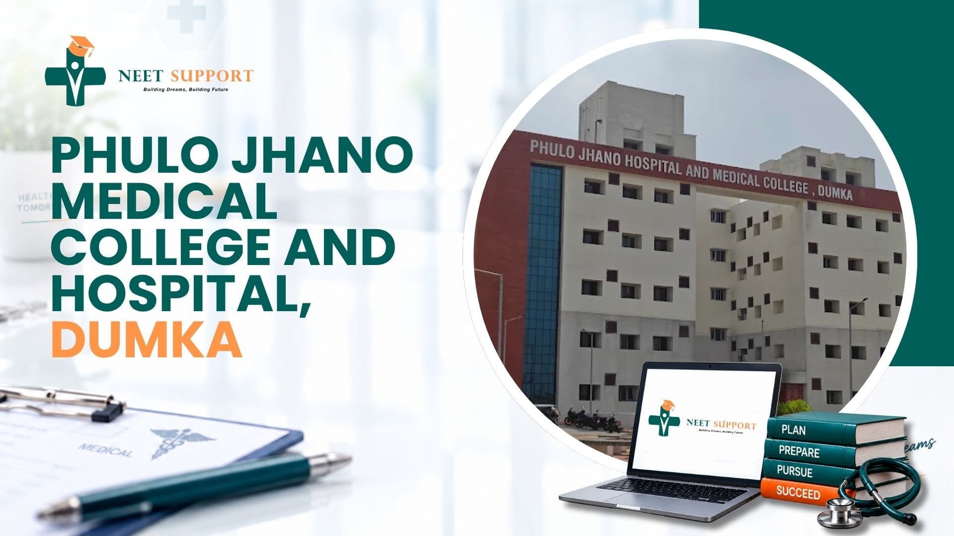 Cover Image for Phulo Jhano Medical College and Hospital, Dumka: Admission, Courses, Fees, Cutoff, Seats & More