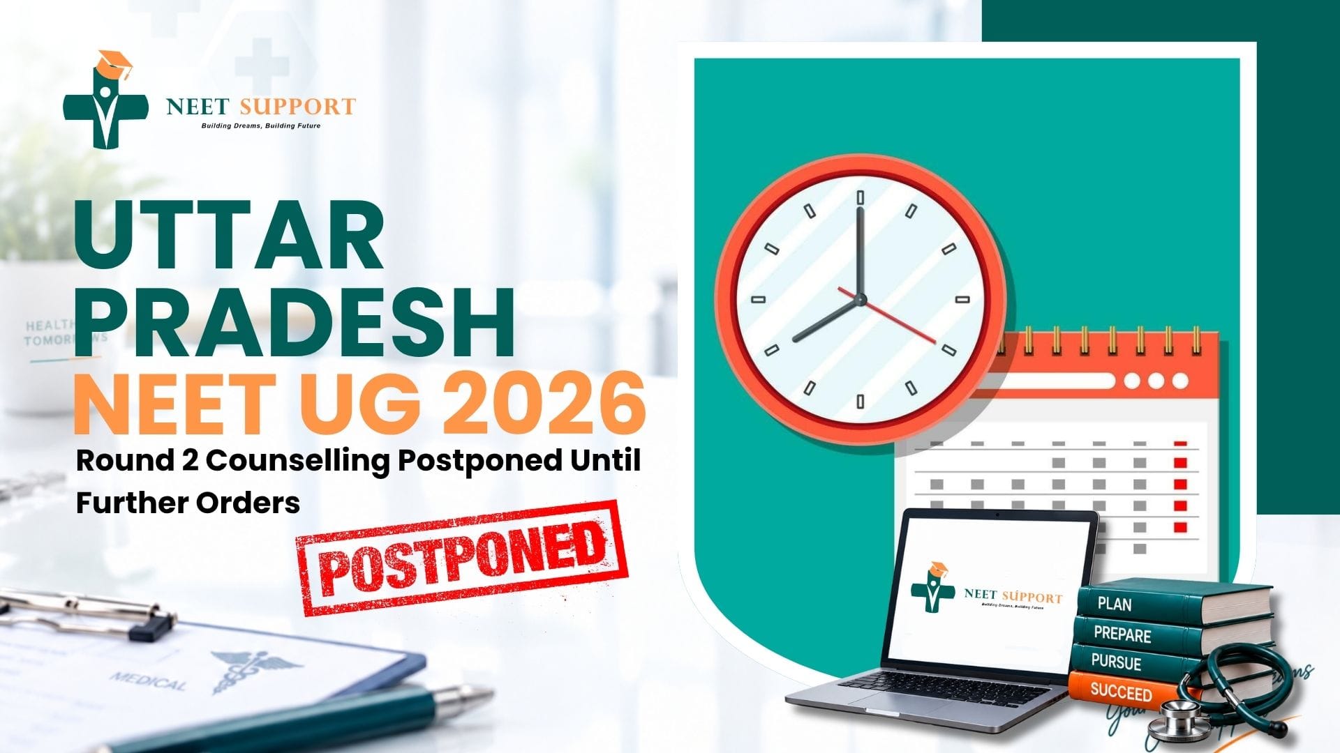 Cover Image for Uttar Pradesh NEET UG 2026 – Round 2 Counselling Postponed Until Further Orders