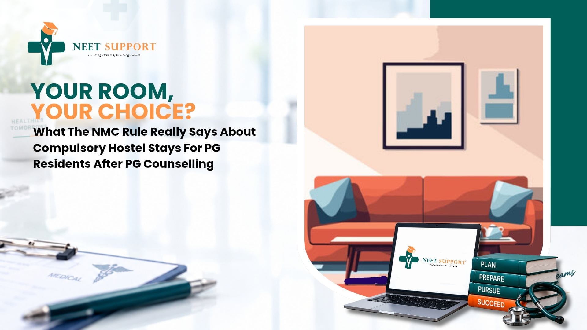 Cover Image for Your Room, Your Choice? What The NMC Rule Really Says About Compulsory Hostel Stays For PG Residents After PG Counselling